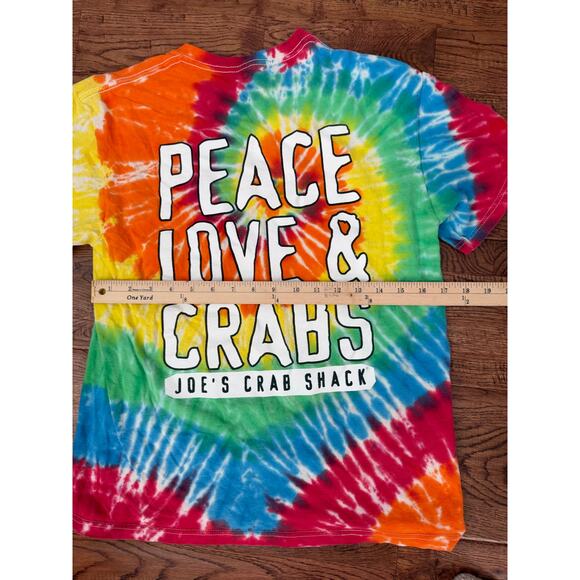 Joe's Crab Shack Peace Love and Crabs Hippy Tie Dye T-Shirt-Medium - Picture 3 of 5